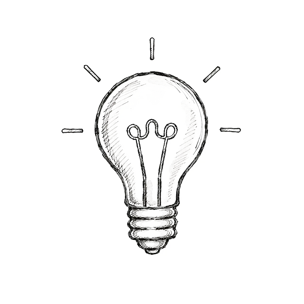 Hand-drawn lightbulb